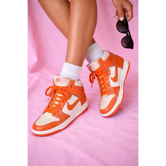 Nike Dunk High 1985 Orange Acid Wash Sneakers - Men's Size 7.5 - DD1869-100